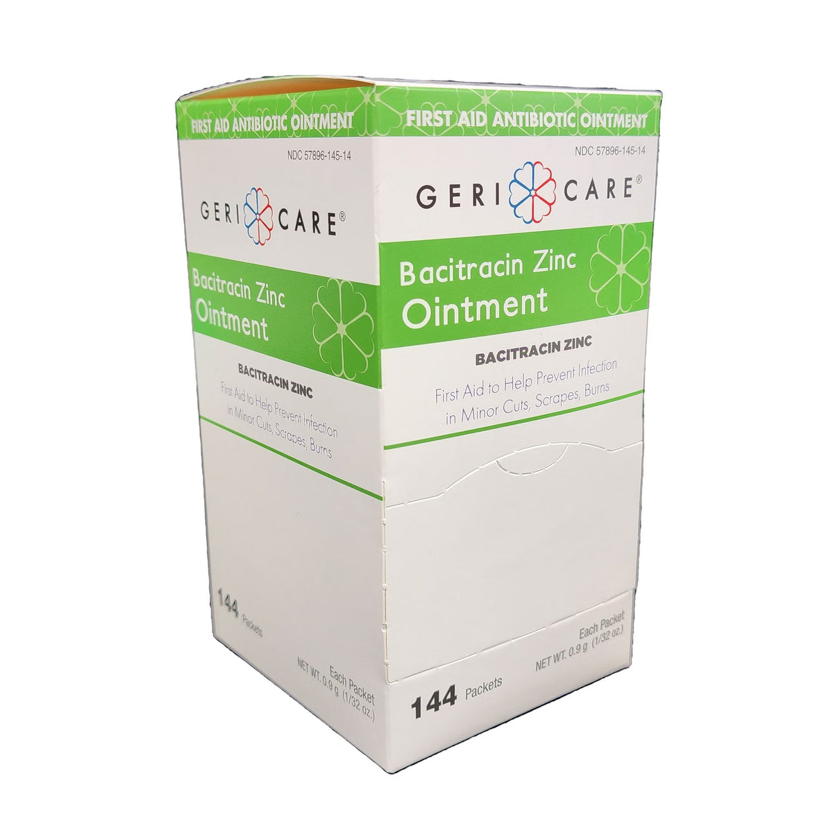 Geri-Care Bacitracin Zinc First Aid Antibiotic Ointment, 500 Units, 0.9 g Packet - S145-14-GCP - LL Medico