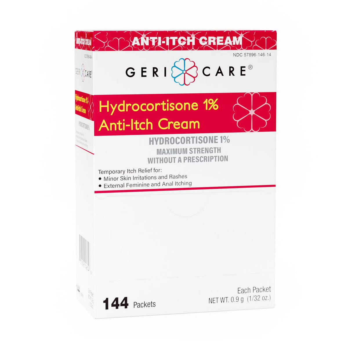 Geri-Care Hydrocortisone Anti-Itch Cream, 1%, 0.9 g Packet - S146-14-GCP - LL Medico
