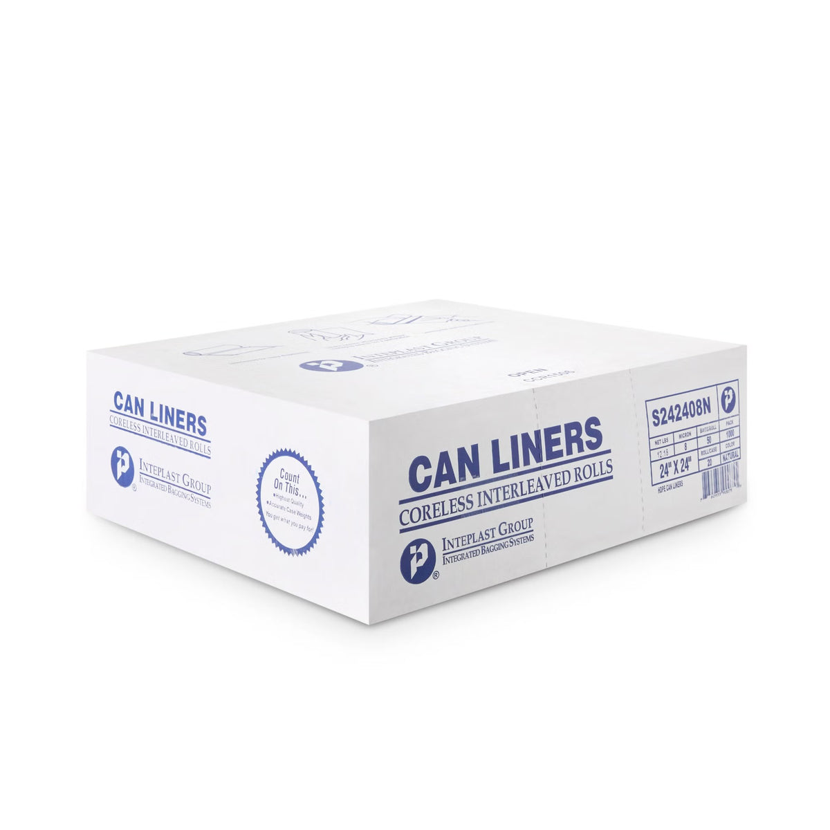 McKesson Light Duty Trash Bag, Clear, 10 gal, 8 Mic, 24 x 24", HDPE, Star Seal Bottom, Coreless Roll - S242408N-1 - LL Medico