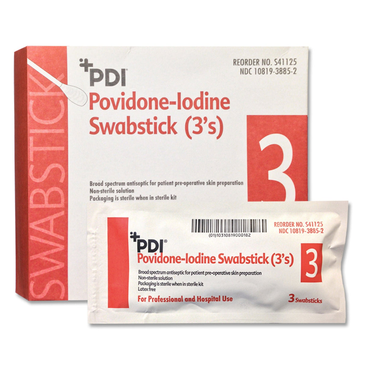 PDI PVP Iodine Prep Swabsticks - S41125 - LL Medico