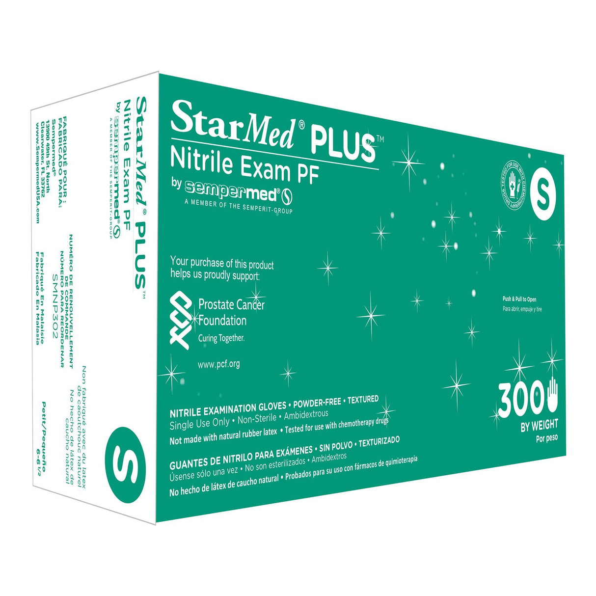 StarMed Plus Nitrile Exam Gloves, Powder-Free, Textured, Large