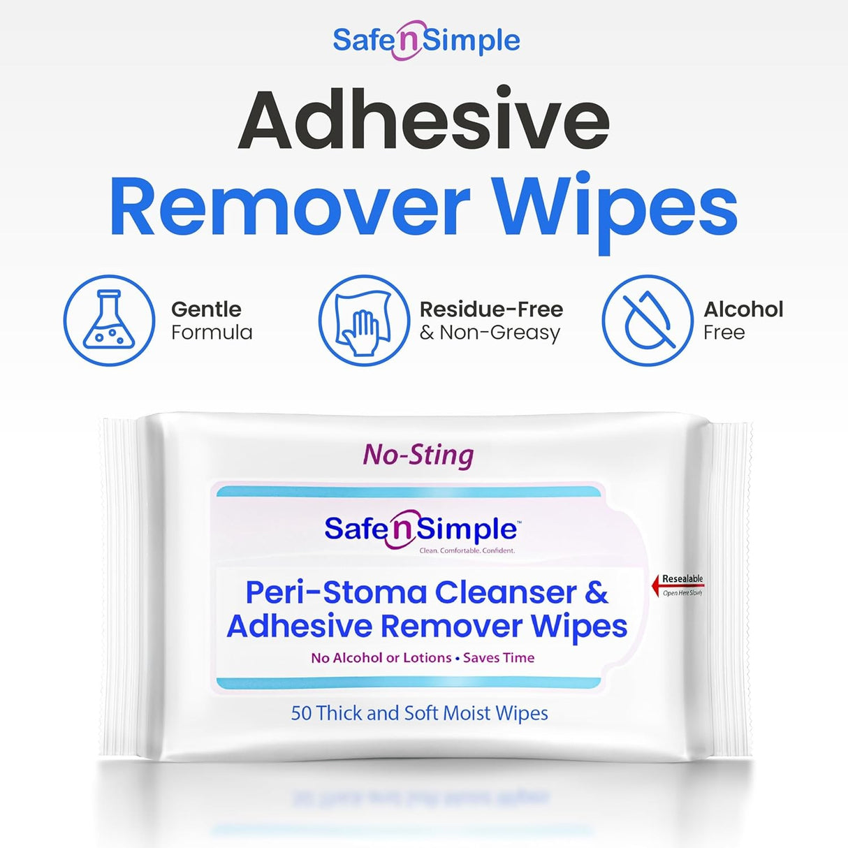 Safe n Simple Adhesive Remover Wipes