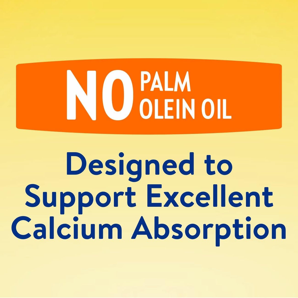 An orange label says NO PALM OLEIN OIL above blue text Designed to Support Excellent Calcium Absorption on a yellow background, ideal for Similac NeoSure Premature Post-Discharge Infant Formula, Ready-to-Feed, 32-fl-oz (Similac).