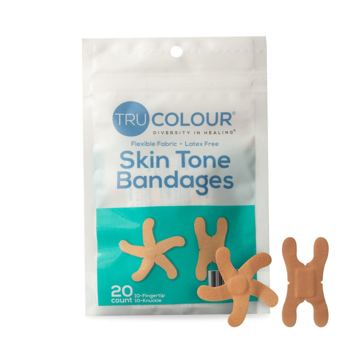 Tru-Colour Adhesive Strip, Waterproof, Beige, Fabric, Sterile - TCB-AKF-Pack - LL Medico