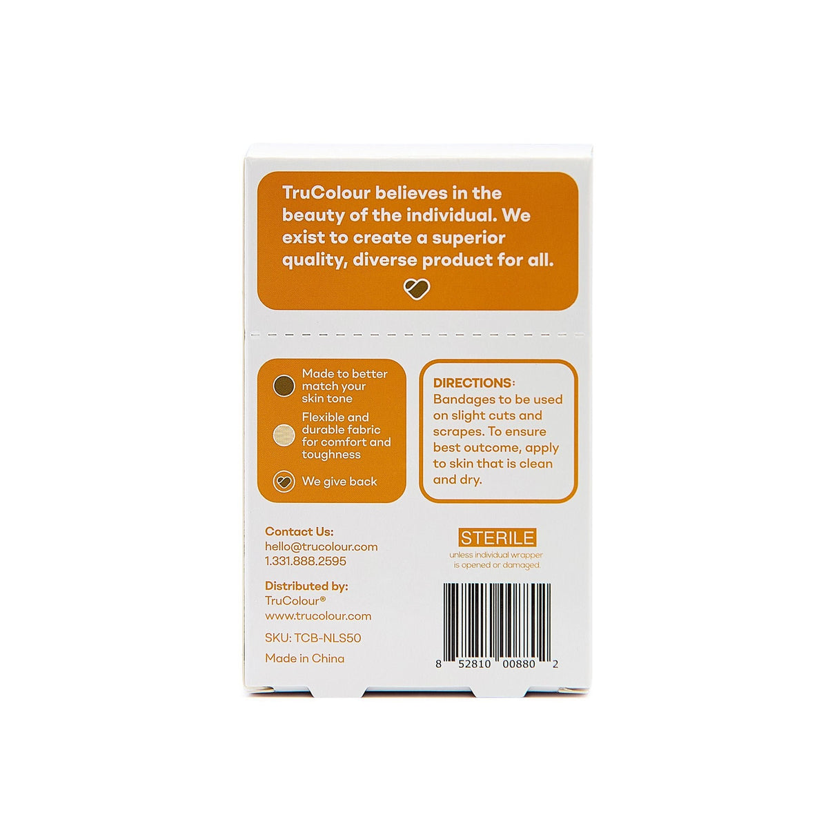 Tru-Colour Skin Tone Shade Adhesive Strips, Brown, Fabric, Sterile, 1 x 3" - LL Medico
