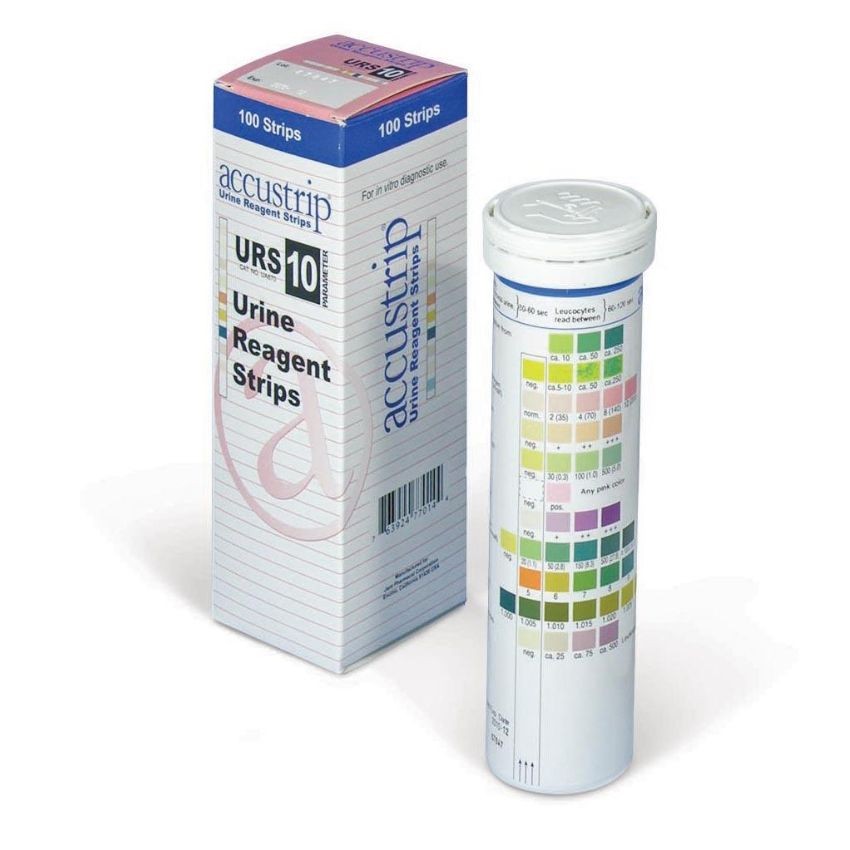 Accustrip URS-10 Urine Reagent Strips, 100 Count