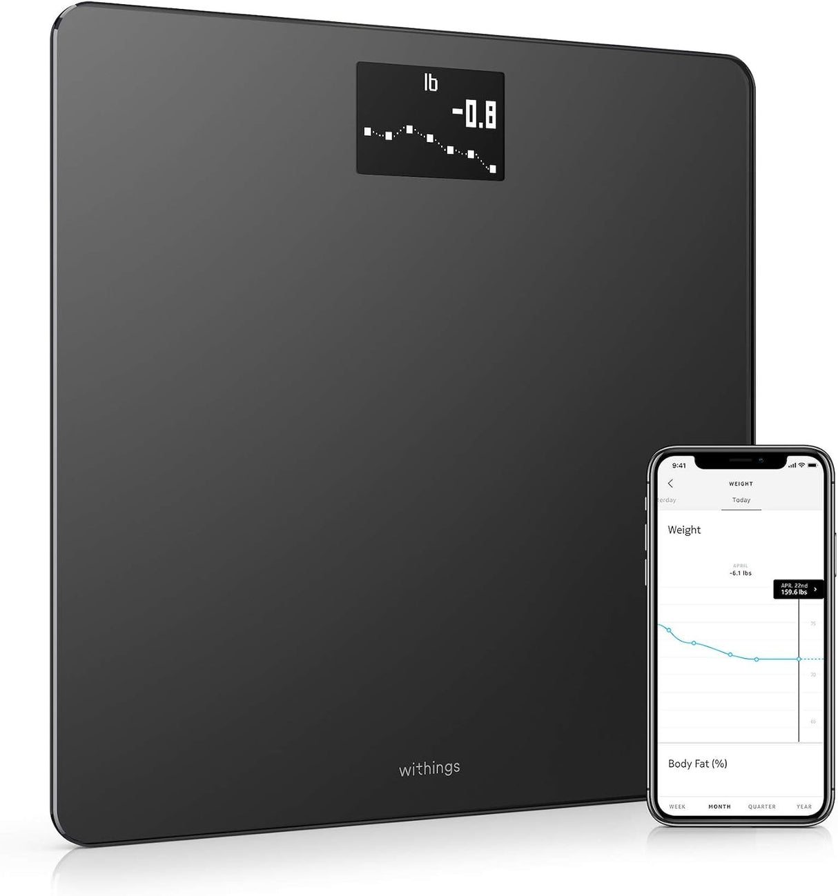 Withings Body Digital Wi-Fi Smart Scale, Black
