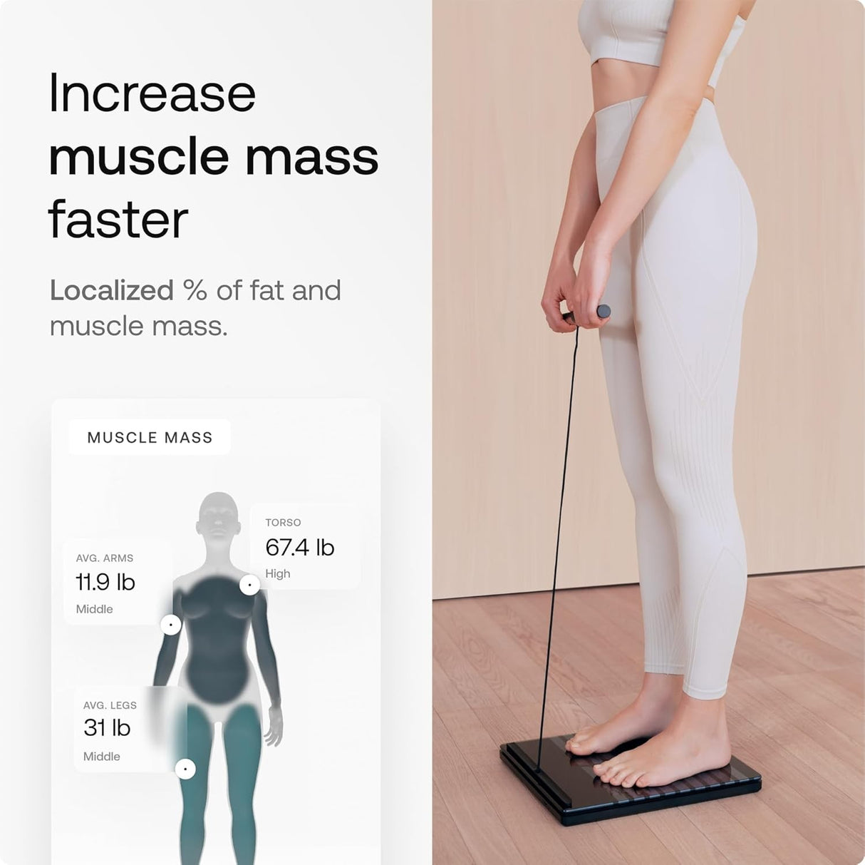 Withings Body Scan Segmental Body Composition Smart Scale, White