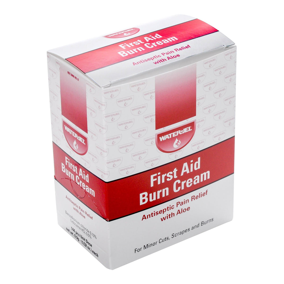 Water Jel Burn Jel, Burn Relief Cream, BZK, Lidocaine, 0.9 Gram Packet - LL Medico