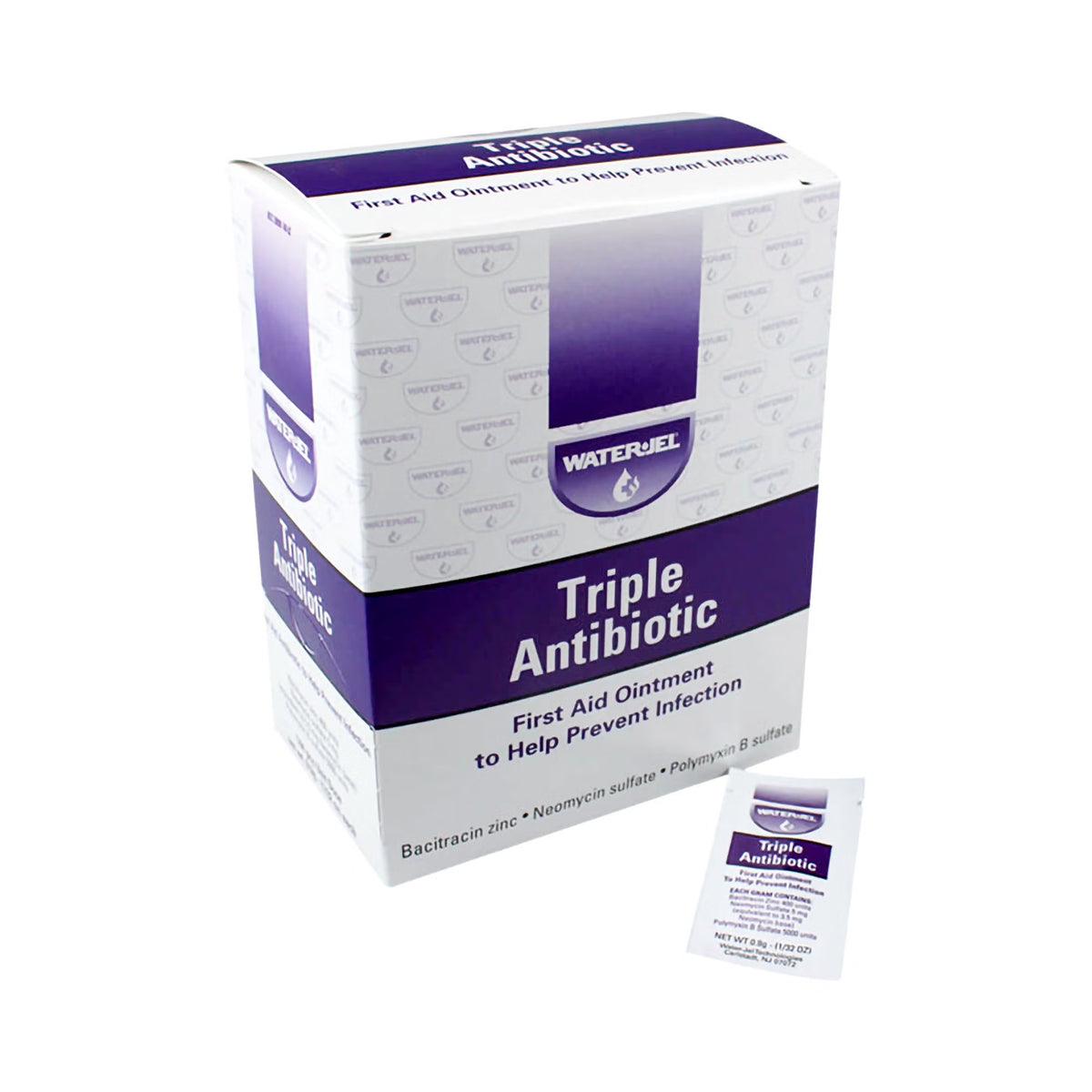 Water Jel First Aid Antibiotic Ointment, Bacitracin, Neomycin, Polymyxin B, 0.9 g - LL Medico
