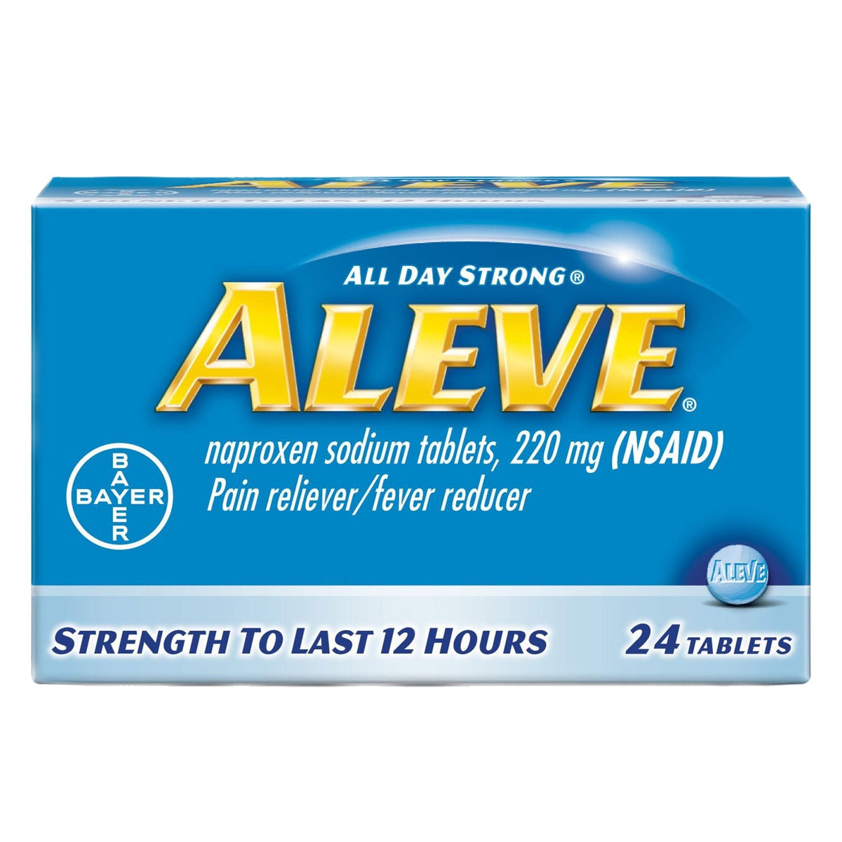 Aleve Naproxen Sodium Pain Relief, box front