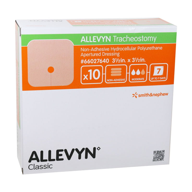 Smith & Nephew Allevyn Tracheostomy Nonadhesive Foam Dressing, 3.5 x 3.5 Inch