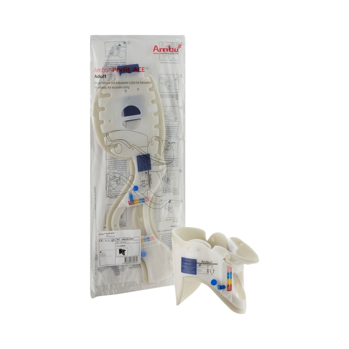 Ambu Perfit ACE Rigid Cervical Collar, One Size Fits Most - 000281000-Single - LL Medico