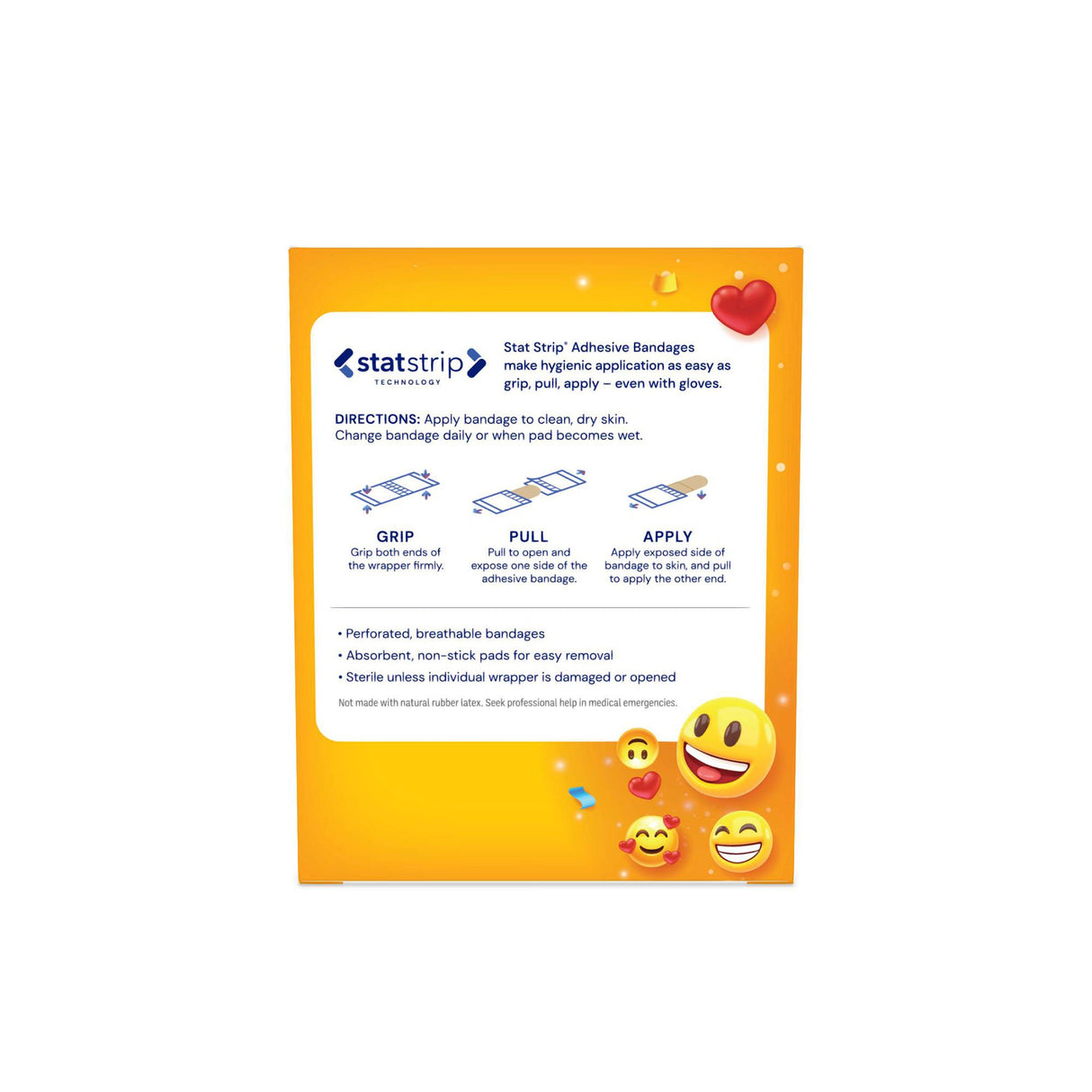 American White Cross First Aid Emojis Kid Design Adhesive Strip, ¾ x 3 Inch