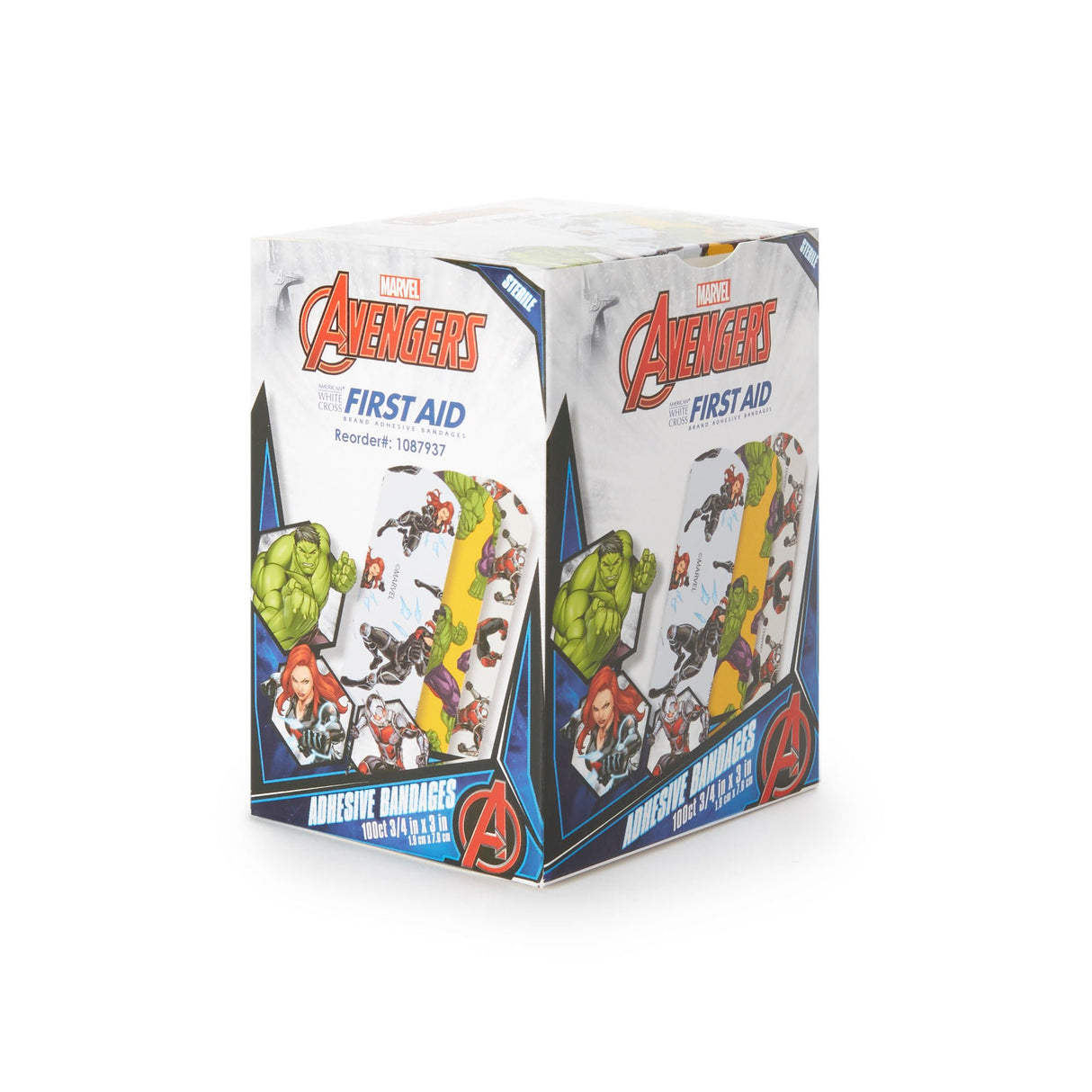 American White Cross Stat Strip Avengers Adhesive Strip, ¾ x 3 Inch