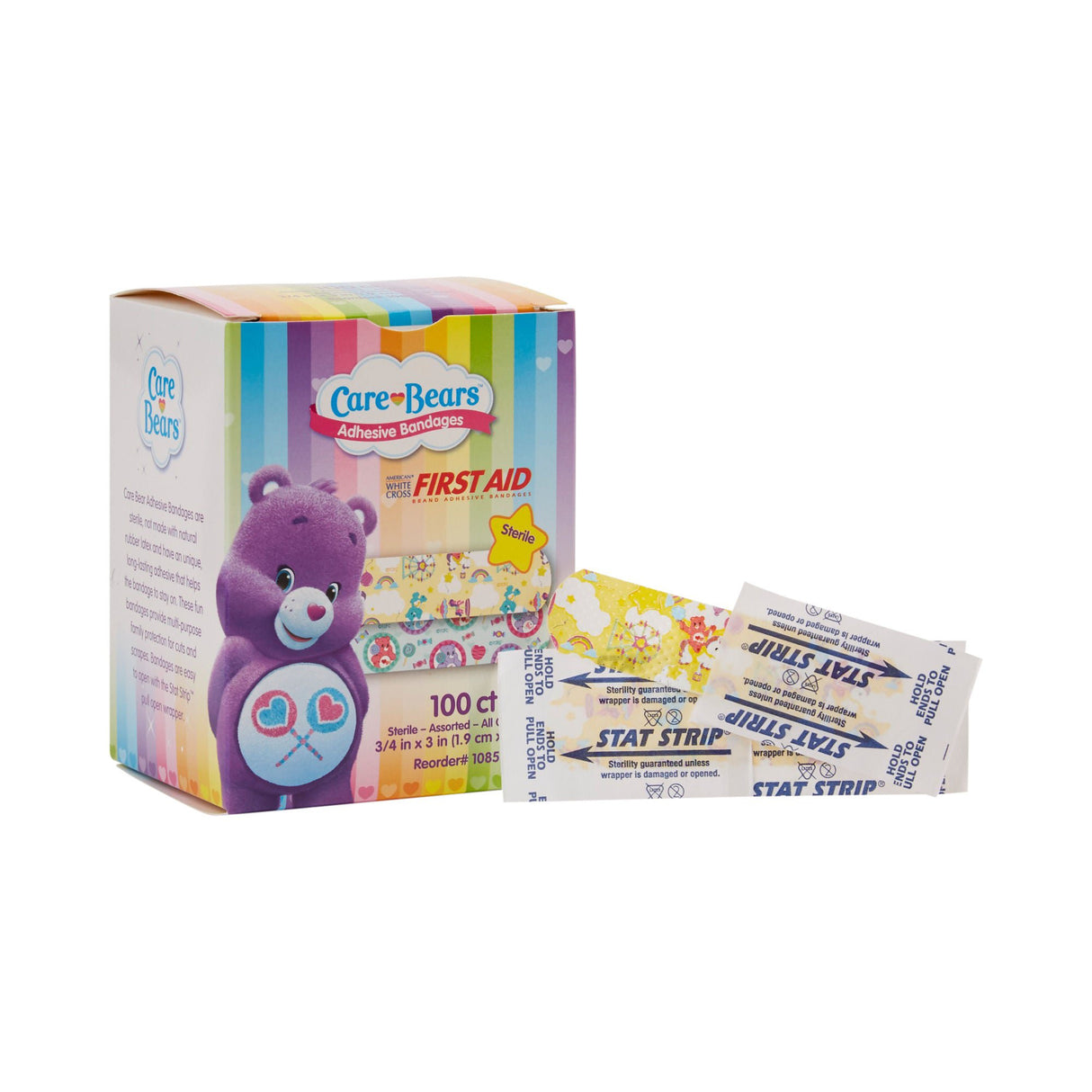 American White Cross Stat Strip Kid Design Care Bears Adhesive Strips