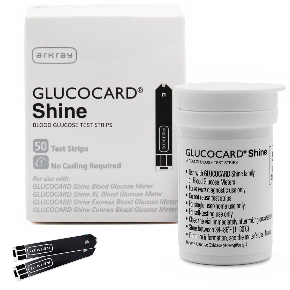 Arkray Glucocard Shine Blood Glucose Test Strips, 50 Count - 542050-Box - LL Medico
