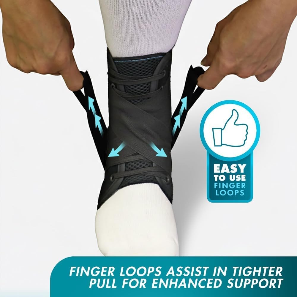 ASO Speed Lacer Ankle Brace with Hook and Loop Strap Closure, Lace Up Front - 223611-Single - LL Medico