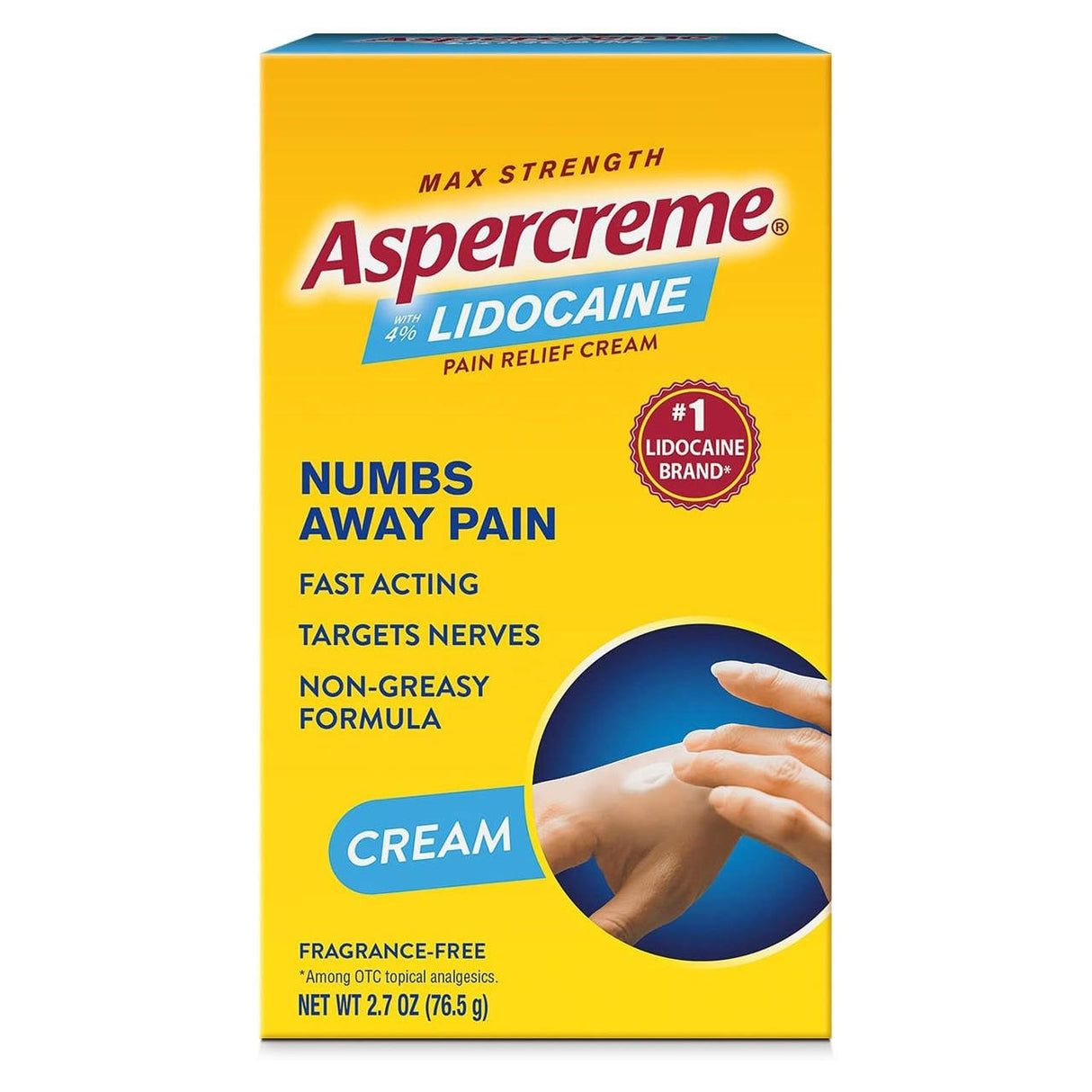 Aspercreme Max Strength Lidocaine Pain Relief Cream 2.7 oz - 4116705877 - LL Medico