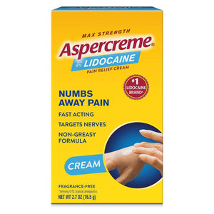 Aspercreme Max Strength Lidocaine Pain Relief Cream 2.7 oz - 4116705877 - LL Medico