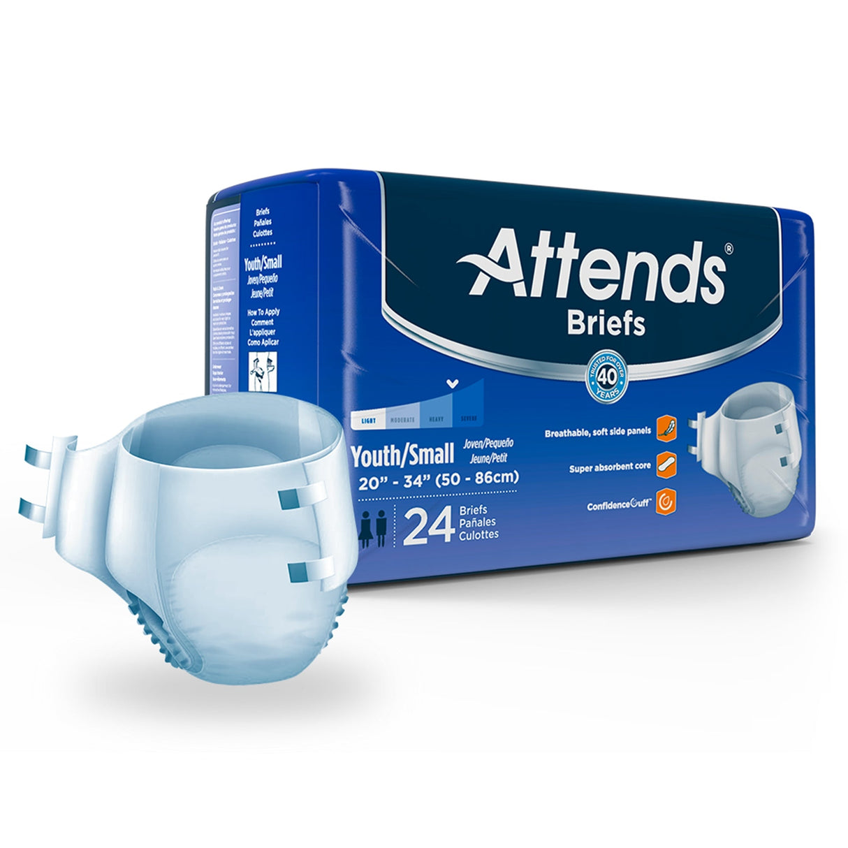 Attends Briefs, Youth/Small - DD10-Pack - LL Medico