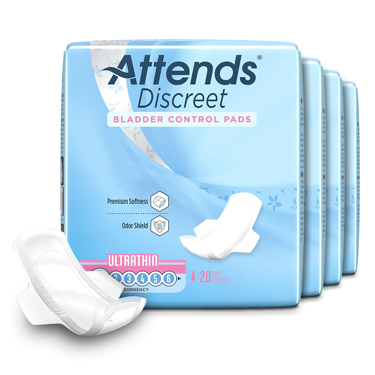 Attends Discreet Bladder Control Pads, Ultrathin - ADPTHIN-Case - LL Medico