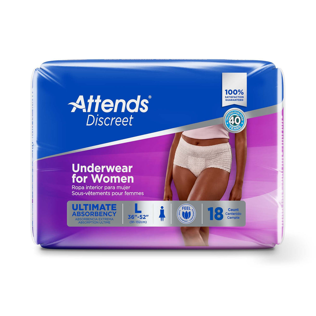 Attends Discreet Underwear for Women, Ultimate Absorbency - ADUF30-Pack - LL Medico