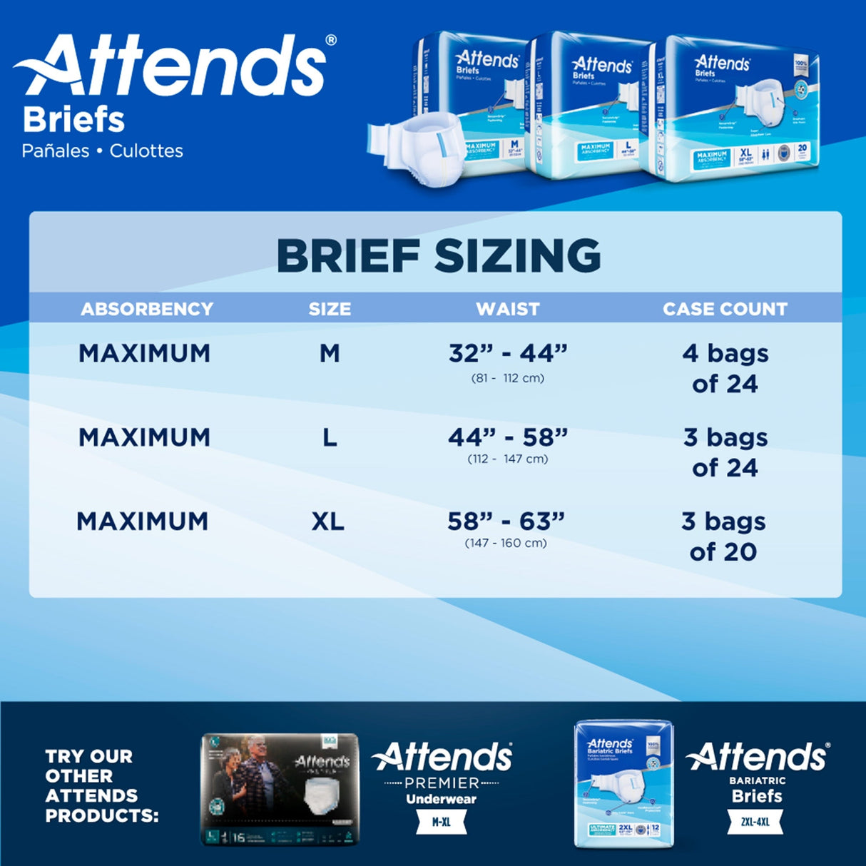 Attends Incontinence Briefs, Maximum Absorbency - DDA40-Pack - LL Medico
