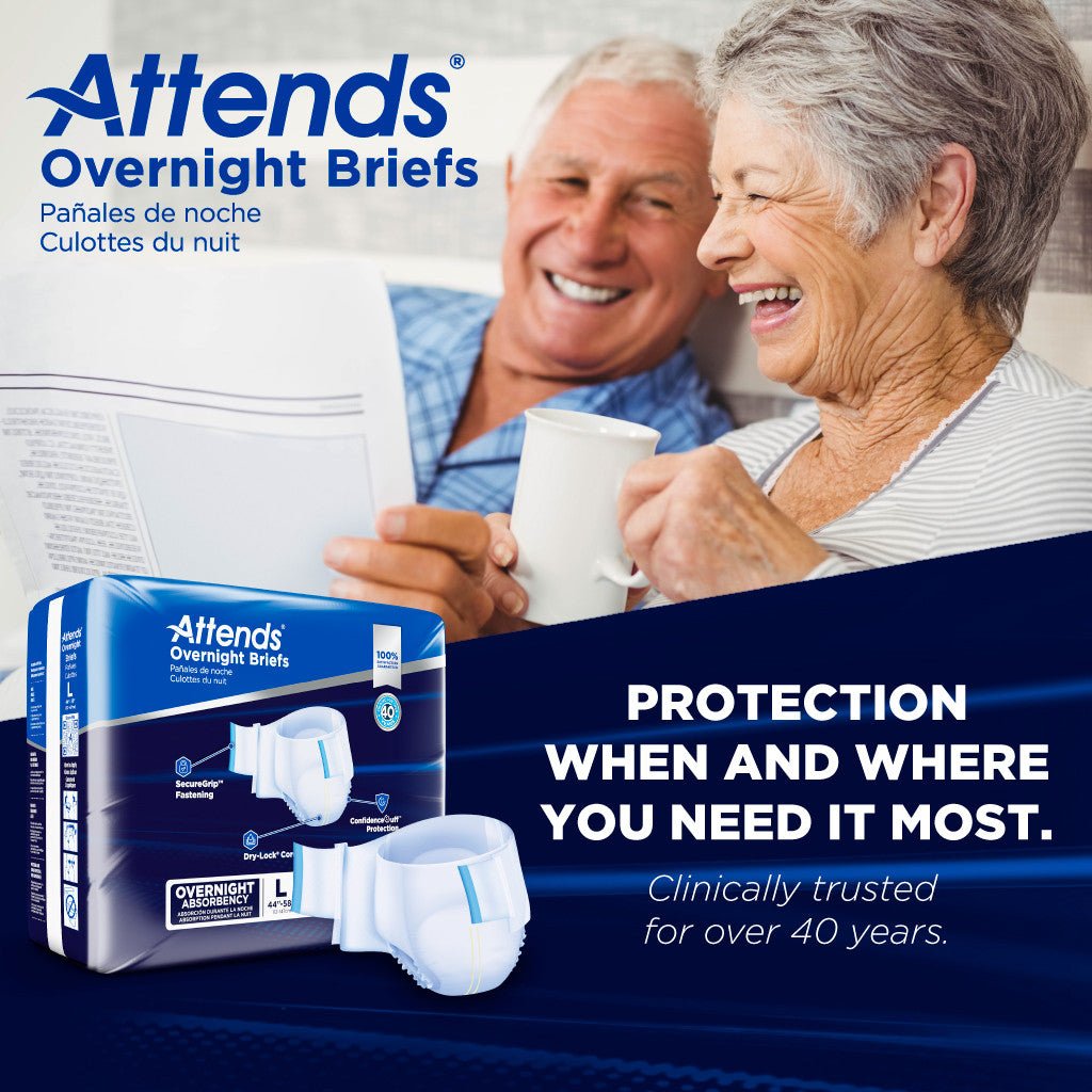 Attends Overnight Briefs, Overnight Absorbency - DDEW40-Case - LL Medico