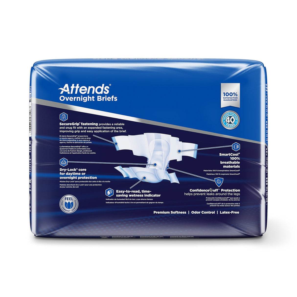 Attends Overnight Briefs, Overnight Absorbency - DDEW40-Sample - LL Medico