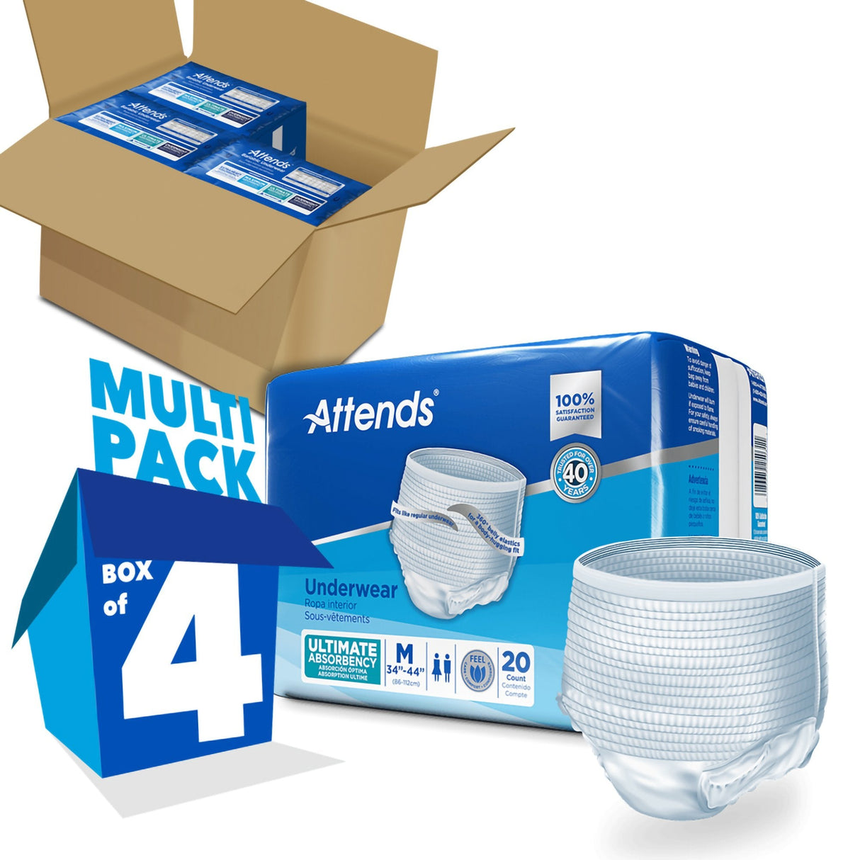 Attends Underwear, Ultimate Absorbency - APP0740-Pack - LL Medico