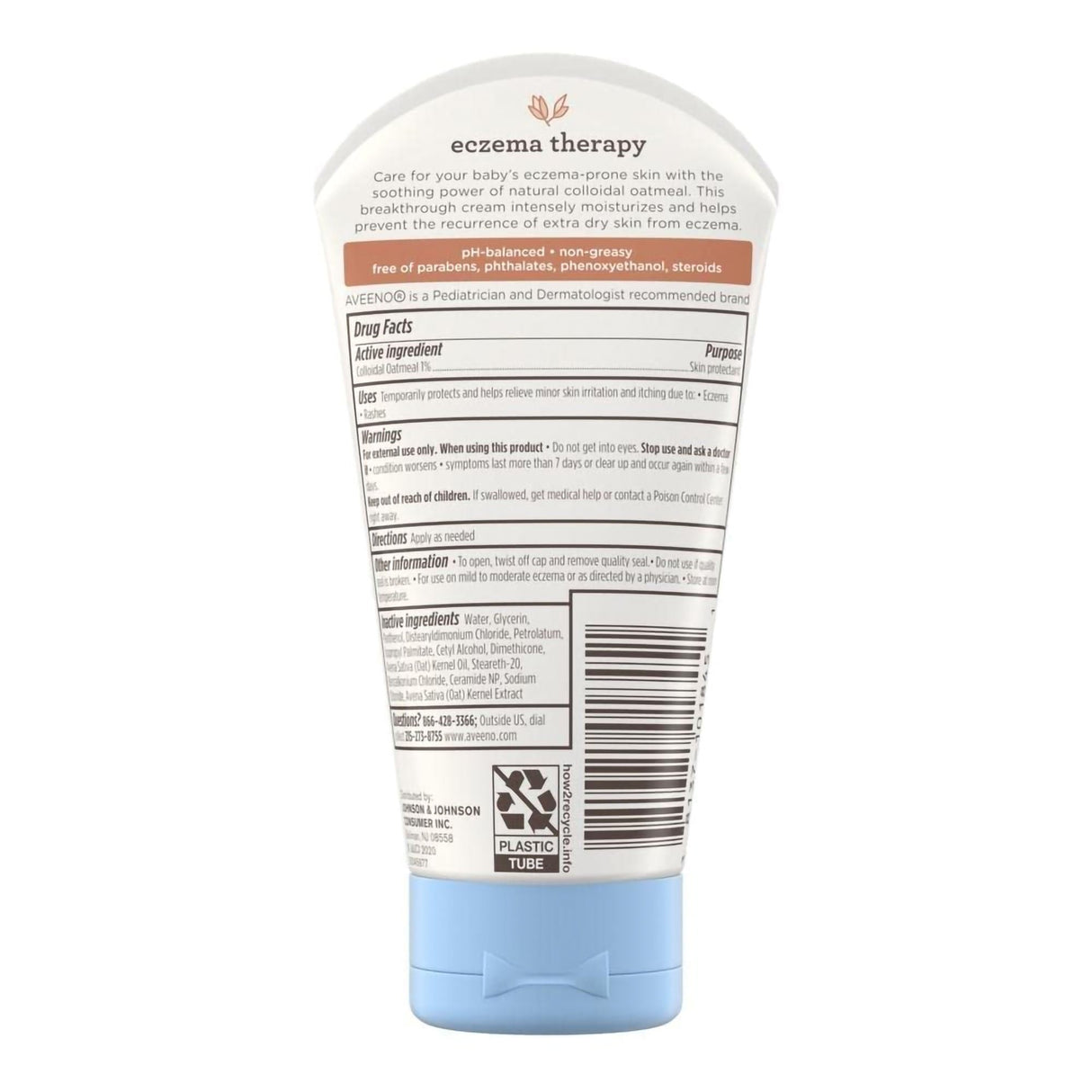 Aveeno Baby Eczema Therapy Moisturizing Cream Unscented, 5-ounce Tube - 38137101845-Single - LL Medico