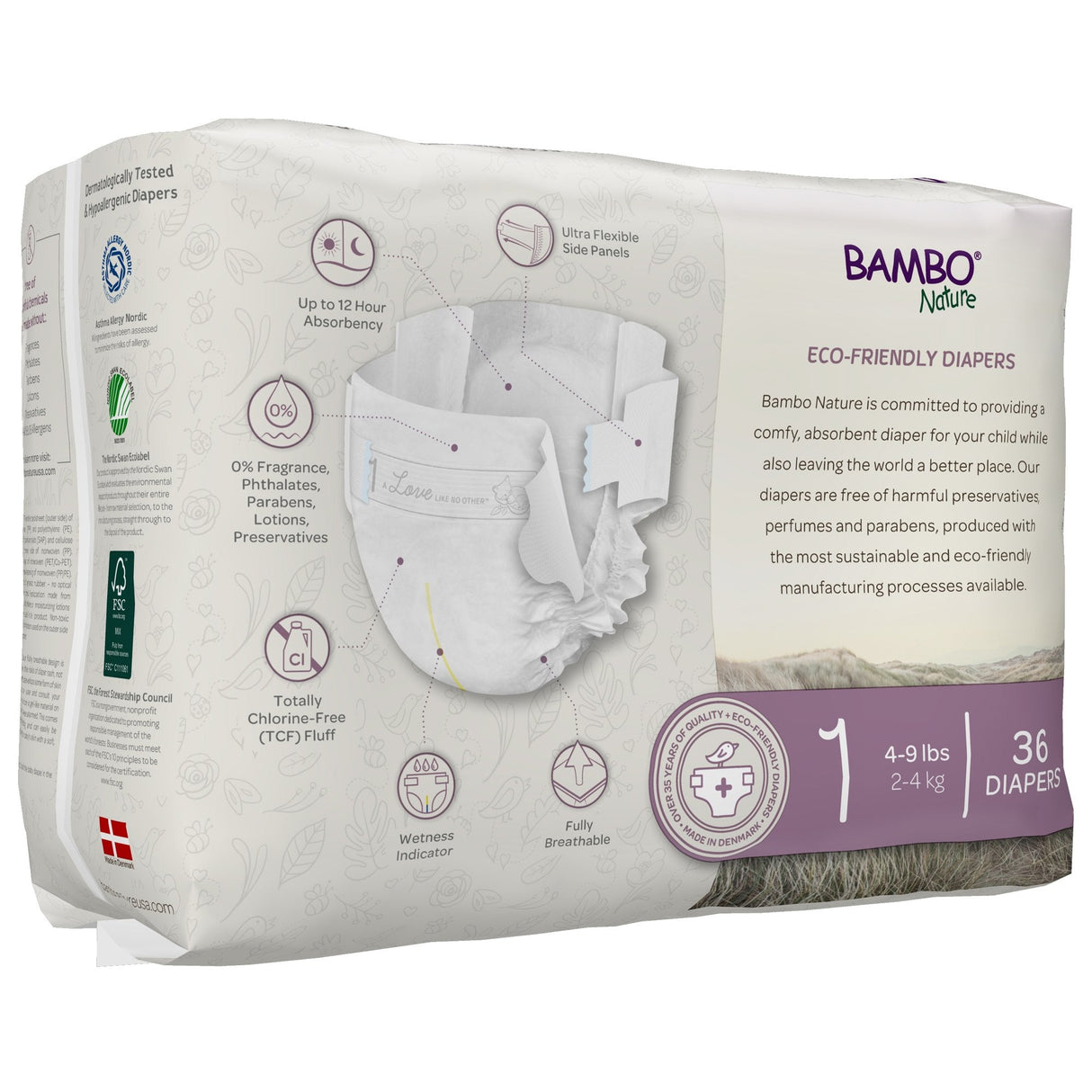 Bambo Nature Dream Eco - Friendly Baby Diapers, Size 1 - 1000016923-Pack - LL Medico