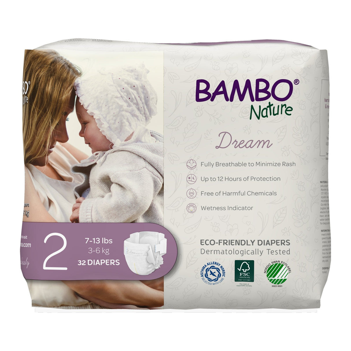 Bambo Nature Dream Eco - Friendly Baby Diapers, Size 2 - 1000016924-Pack - LL Medico
