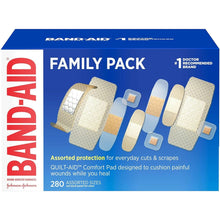Band-Aid Family Pack Adhesive Bandages, Sterile, Assorted Sizes, 280 Count - 100471100-Box - LL Medico