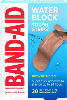 Band-Aid Water Block Tough Strips Adhesive Bandages, Sterile, 1 3/4" x 4", Box of 20 - 38137004833-Box - LL Medico