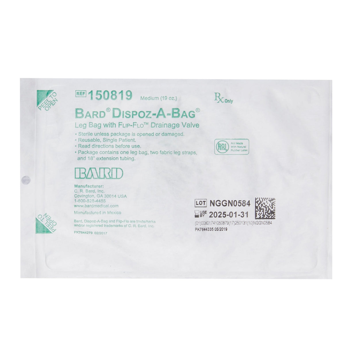 Bard Leg Strap, Medium, Adjusts from 13 to 20 Inches - 162210-Single - LL Medico