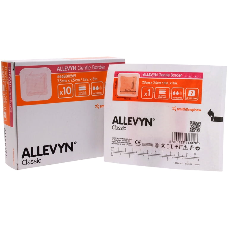 Allevyn Gentle Border Foam Dressing, 10 x 10 Centimeter