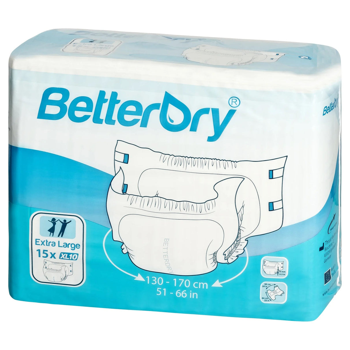 BetterDry Overnight Adult Diapers w/ Plastic Backing - 10700-Sample - LL Medico