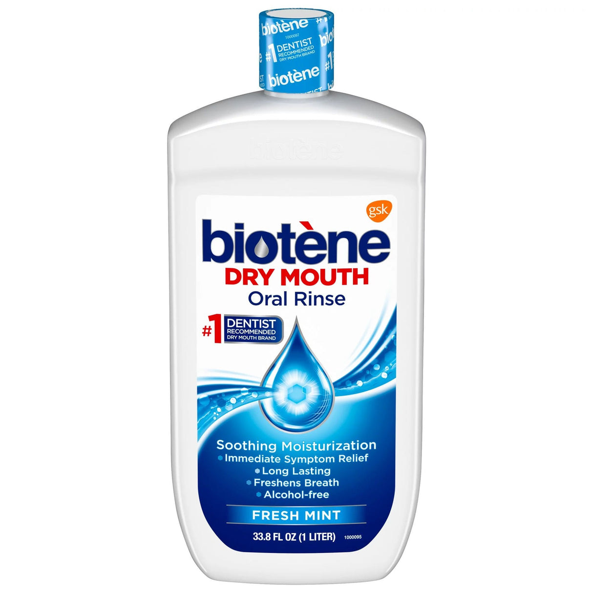 Biotene Dry Mouth Oral Rinse Fresh Mint, 1-liter Bottle - 04858200440-Single - LL Medico