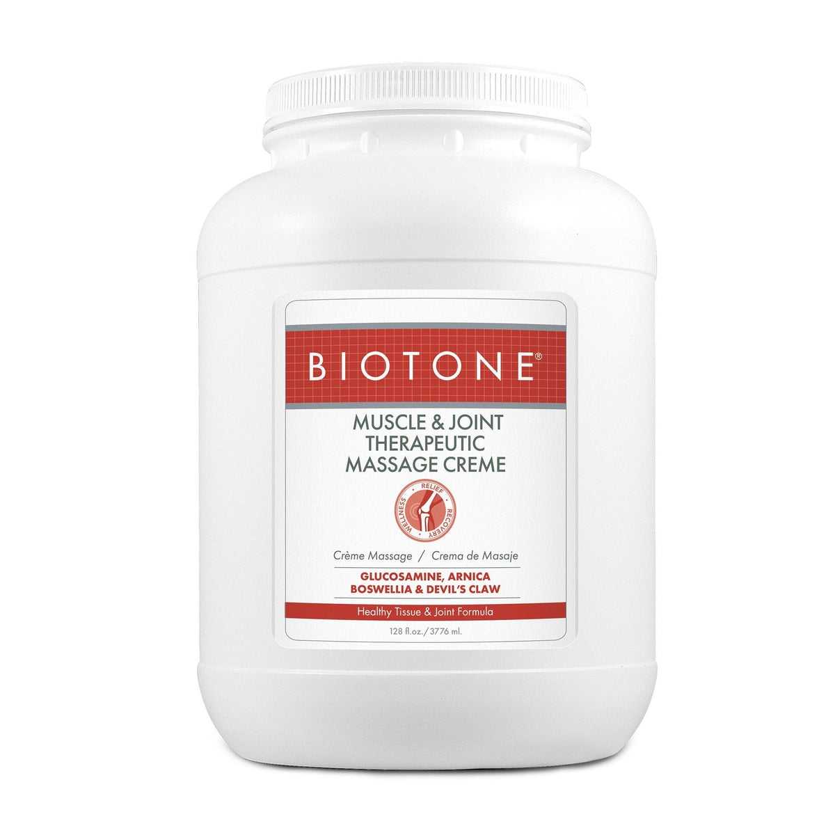 Biotone Muscle & Joint Relief Therapeutic Massage Creme, 128 fl oz - MJTMC1G-Single - LL Medico