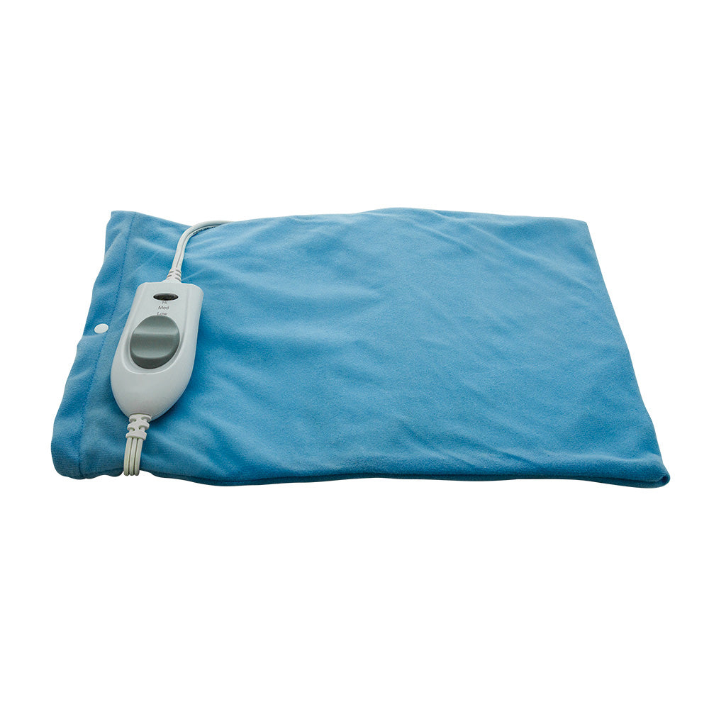 The BodyMed LED Moist & Dry Heating Pad by BodyMed features a blue pad with a white corded controller, shown on a white background—perfect for adjustable temperature control and soothing muscle strain relief.