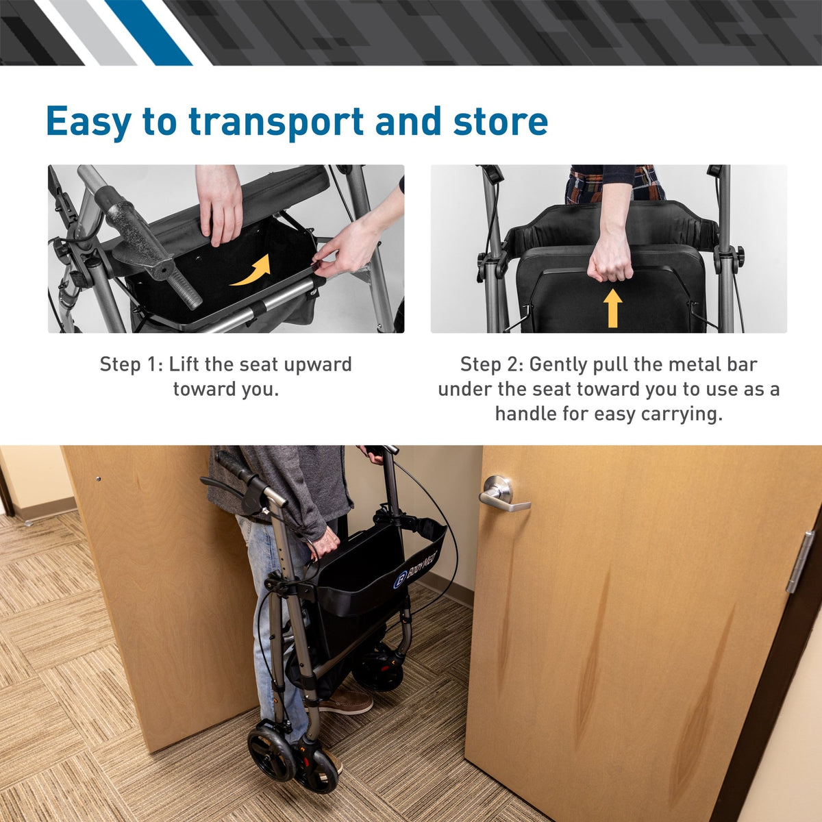 BodyMed Rollator with 8-inch Wheels - ZZRROL02 - LL Medico