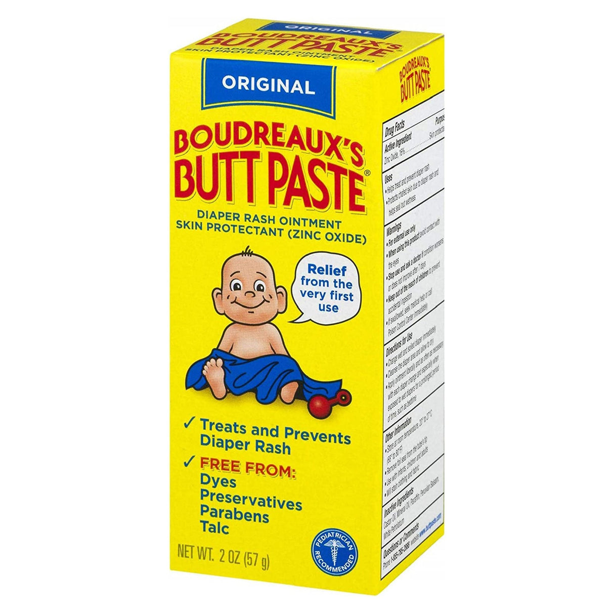 Boudreaux's Original Butt Paste Diaper Rash Treatment, Scented, 2-ounce tube - 62103033302-Single - LL Medico