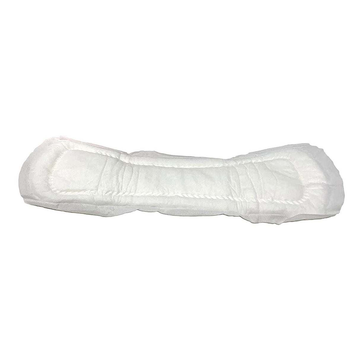 A new Cardinal Health Curity OB Maternity Pad, Heavy, by Cardinal Health is shown unused with curved edges and quilted padding on a plain white background.