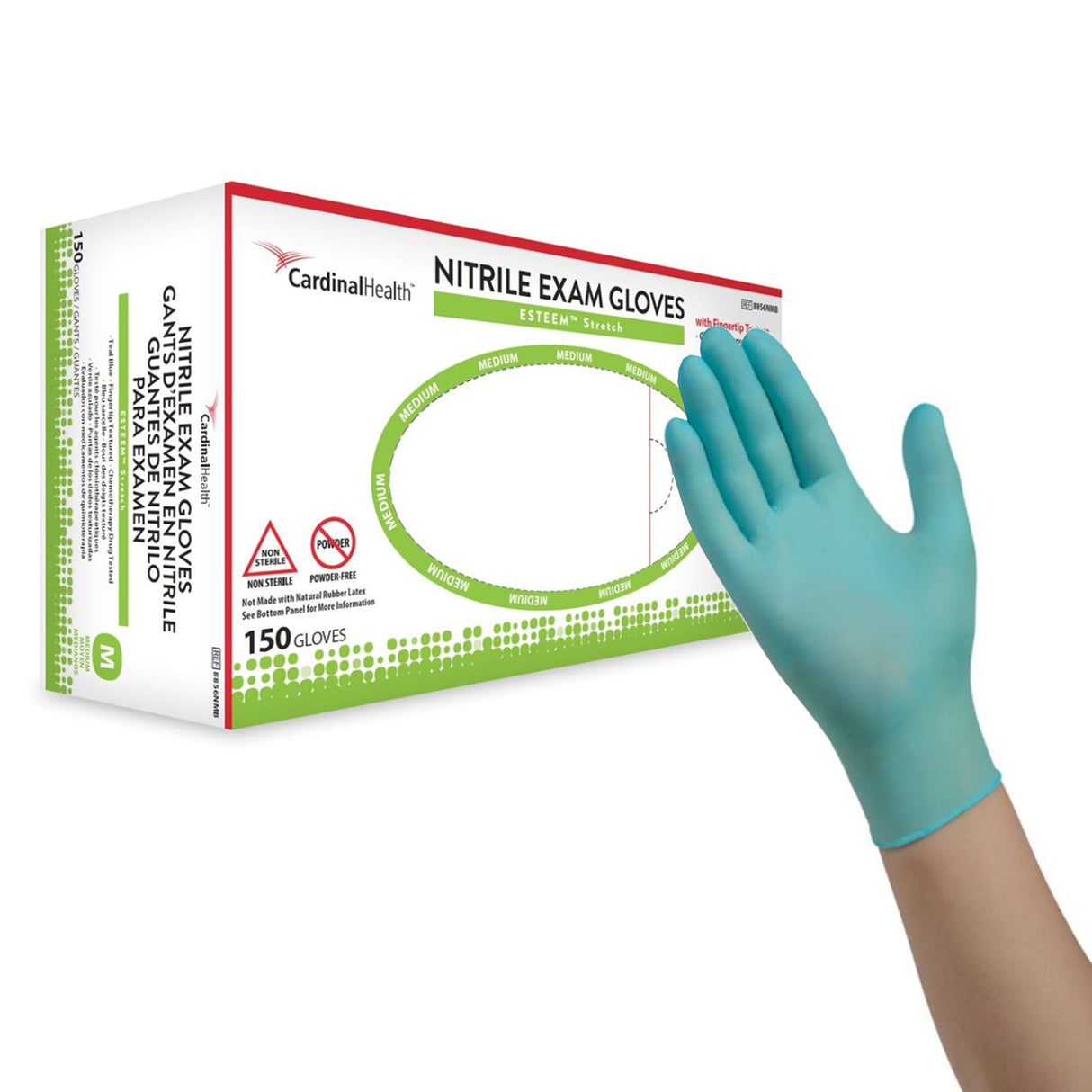 Cardinal Health Esteem Stretch Nitrile Exam Glove - 8856NMB-Box - LL Medico