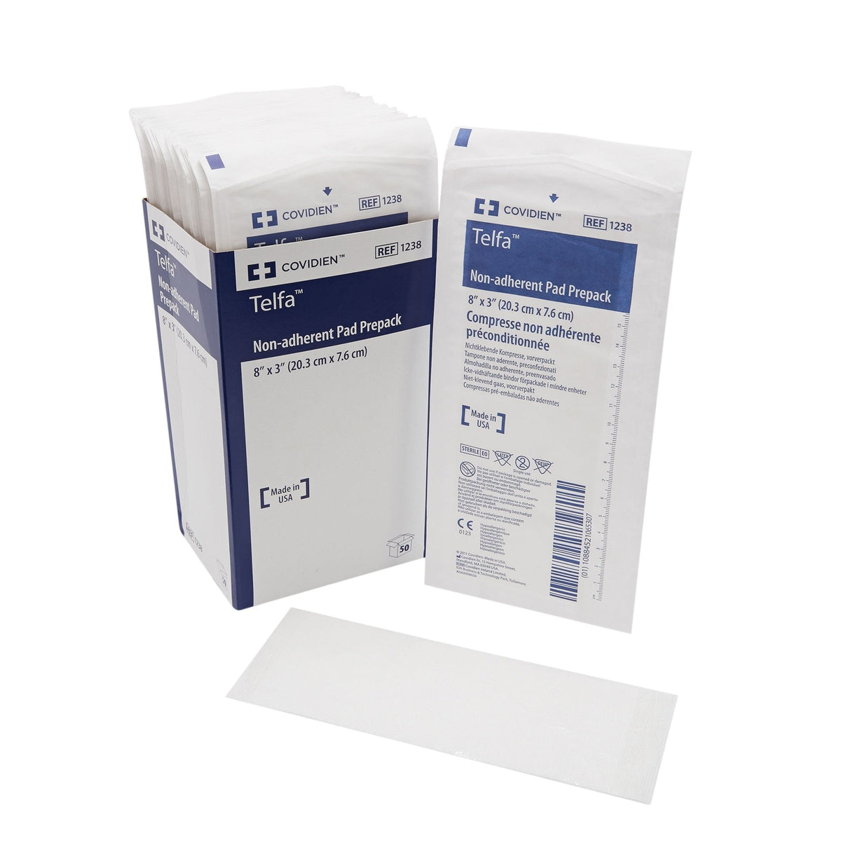 Cardinal Health Telfa Ouchless Nonadherent Dressing, Sterile, 3" x 8" - 1238--Box - LL Medico