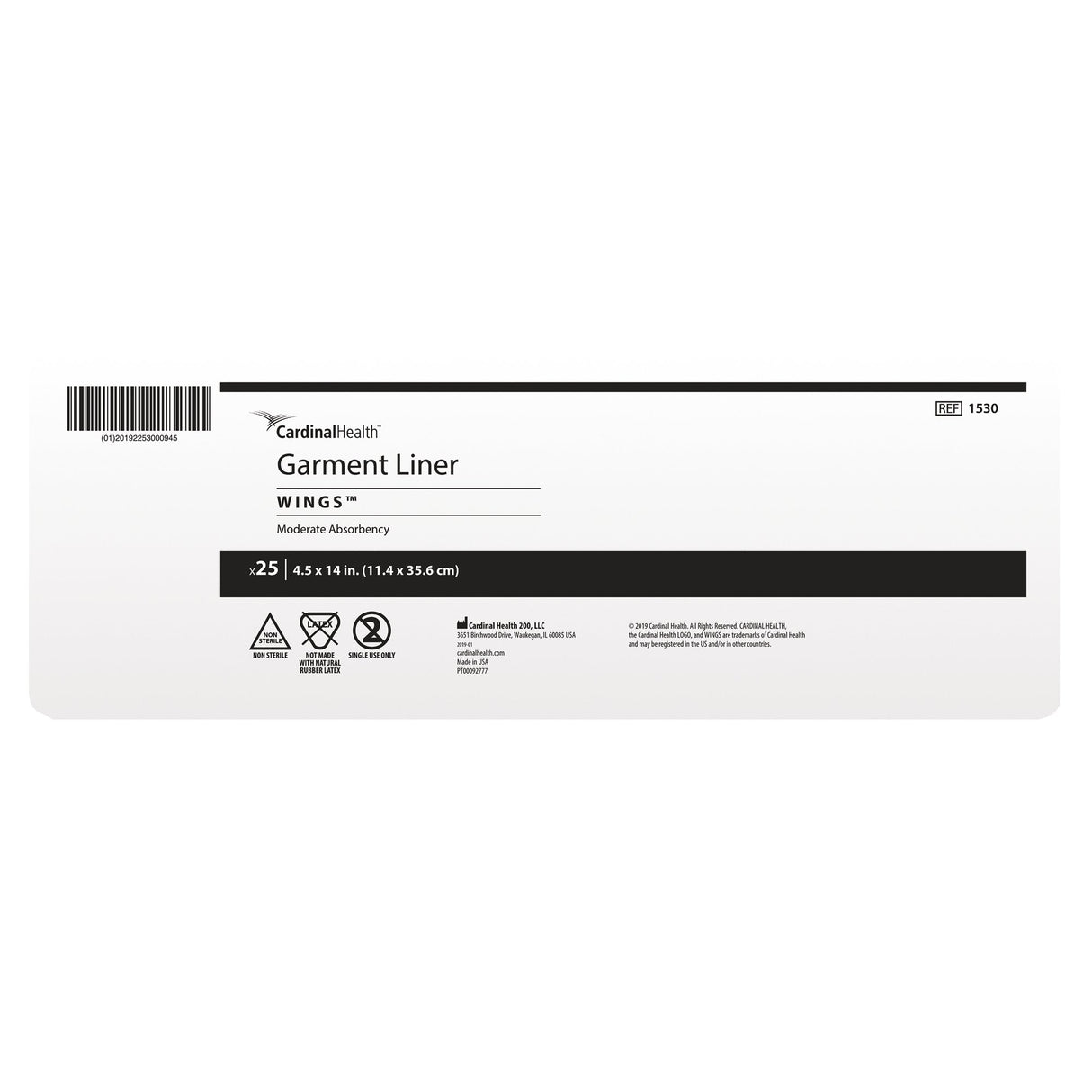 Cardinal Health Wings Garment Liner - 1530-Pack - LL Medico