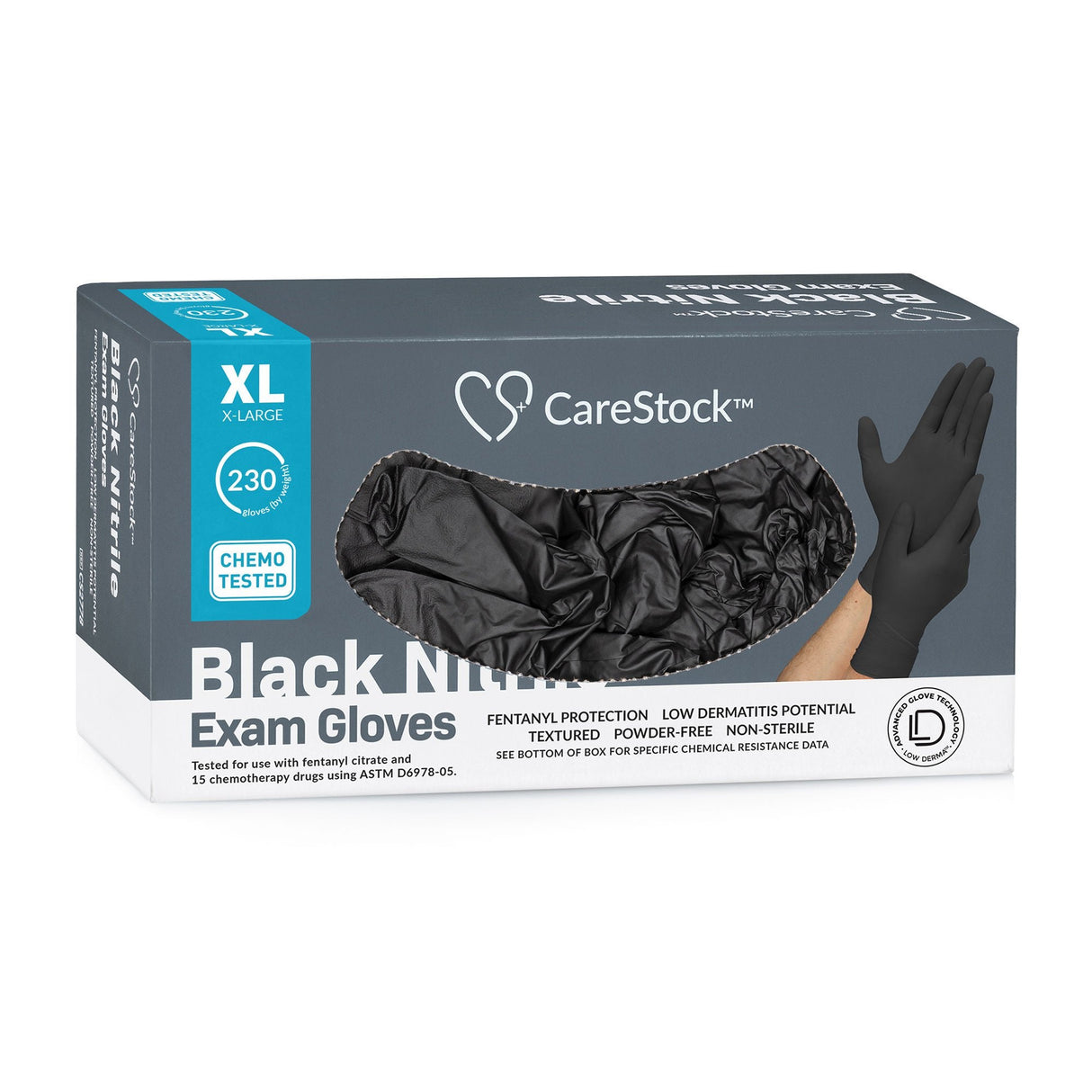 CareStock Nitrile Exam Glove, Extra Large, Black - CS2778-Box - LL Medico