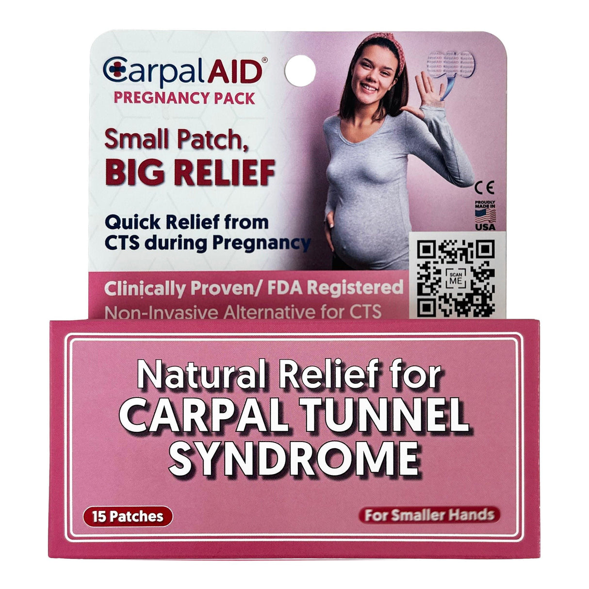 CarpalAid Pregnancy Carpal Tunnel Support Patch, Clear, Left or Right Hand - SMP15PK-Pack - LL Medico